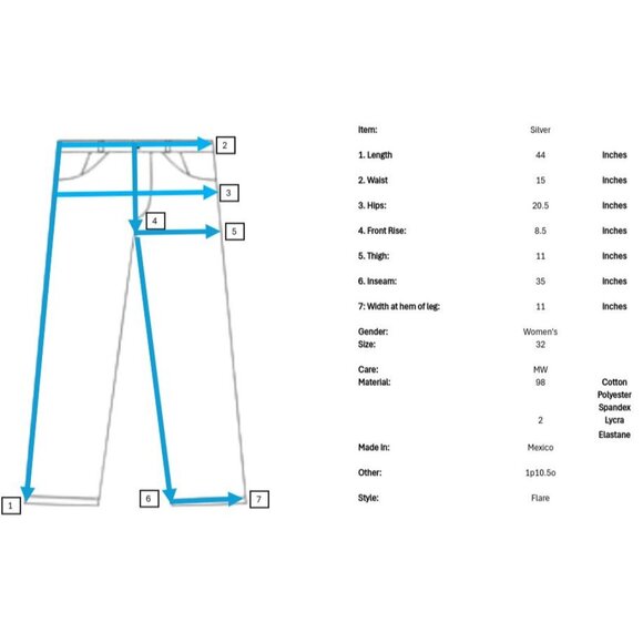 Silver Jeans Matrix Womens 32 35 Wide Leg Stone Wash Embroidered Stretch Blue - Picture 8 of 8